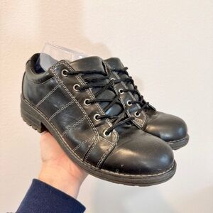Melrose Ave Retro 90s Chunky Black Oxford Shoes Lug Sole Lace-Up 9.5